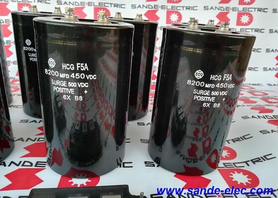 El condensador de Hitachi HCG F5A 8200MFD 450VDC SURGE 500 VDC