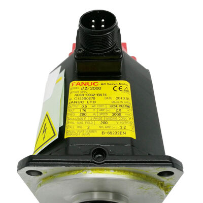 A06B-0032-B575 Fanuc Servomotor de CA A06B0032B575 AO6B-OO32-B575 El motor de CA de Fanuc es un motor de CA que tiene una capacidad de transmisión de energía superior a 100 W.